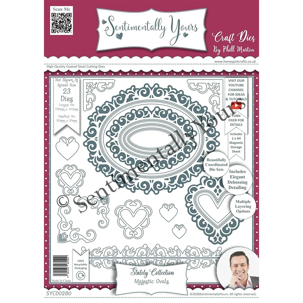 Sentimentally Yours October 2026 New Stately Majestic Dies Bundle X4 Metal Cutting Dies for DIY Scrapbook Handma Card Decoration