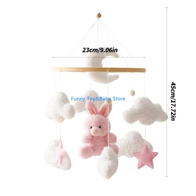 Mobile berceau bébé en polaire avec jouet Animal doux pour les nouveau-nés, jouet cloche développement sensoriel