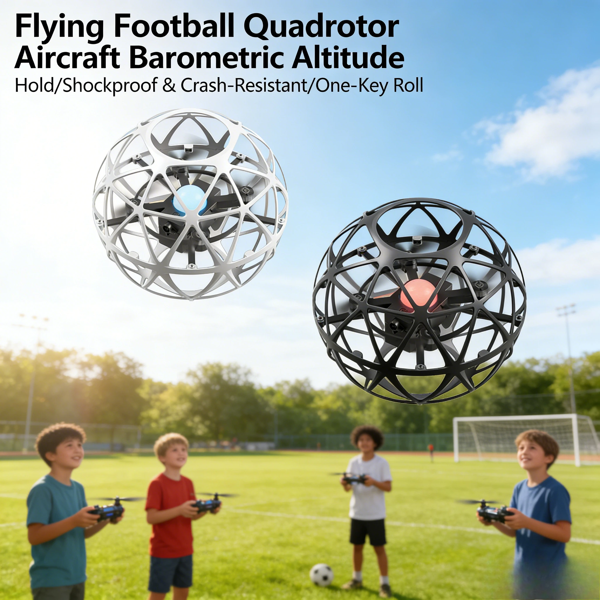 โดรนฟุตบอลบังคับวิทยุสำหรับเด็ก ฝึกการบิน โดรนของเล่นบังคับวิทยุ โดรนแข่งระดับโปร พร้อมกล้อง HD FPV สำหรับเด็ก