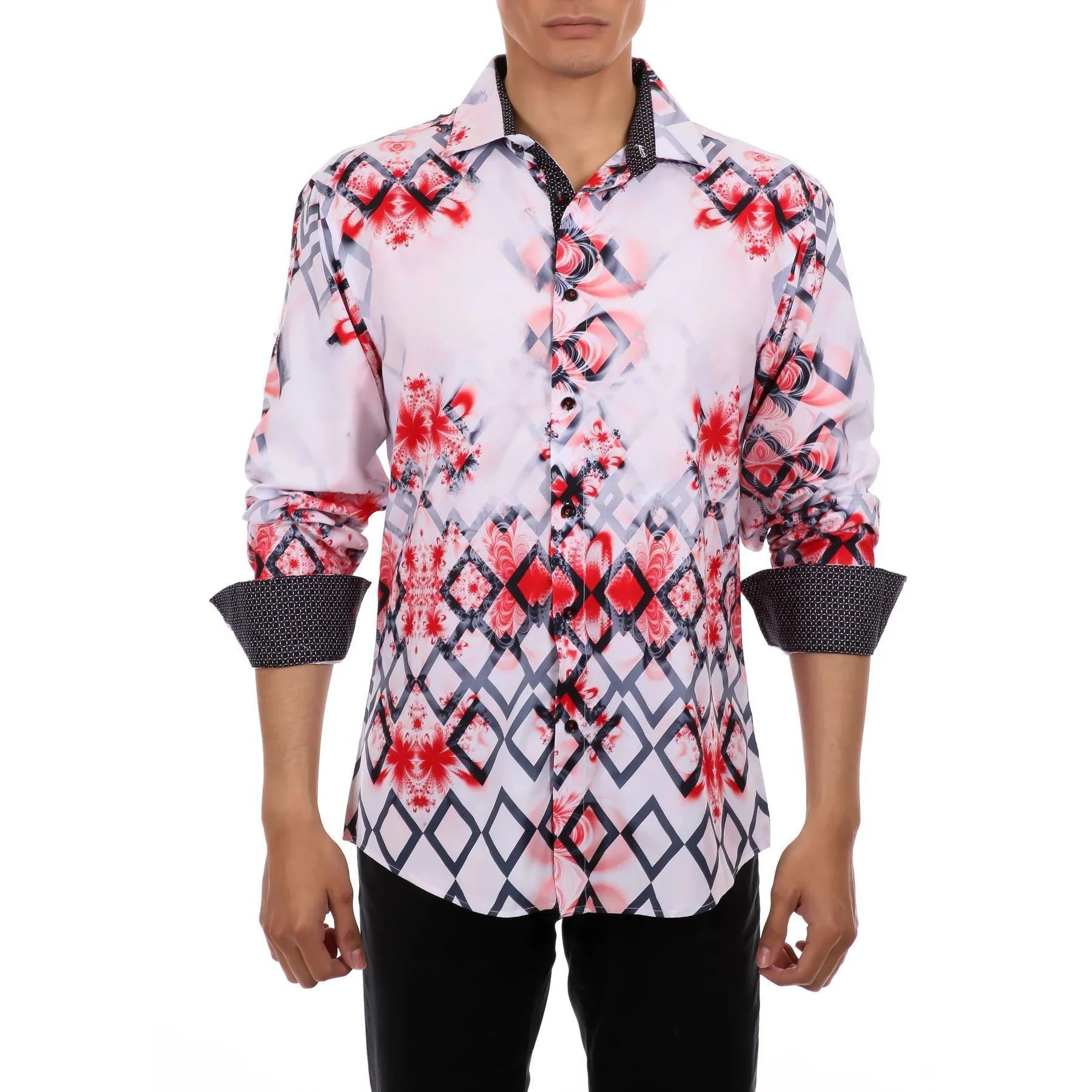 メンズ ロングスリーブ タイガー柄 3D エメルボタン マイクロ伸縮性 カジュアル ファッション 春夏 PU素材 クリーンフィット スタイル