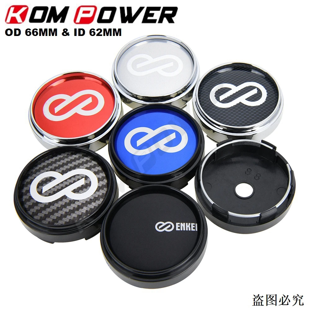 4PCS OD 66MM / ID 62MM Sport Rim Center Cap ENKEI Emblem Wheel Cover Hub Caps