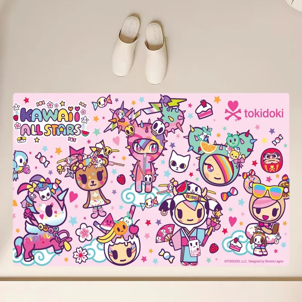 Kawaii Tokidokis Unicorn Floor Mat  Anti-Slip Bathroom Kitchen Bedroom Living Room Entrance Rug Home Decor