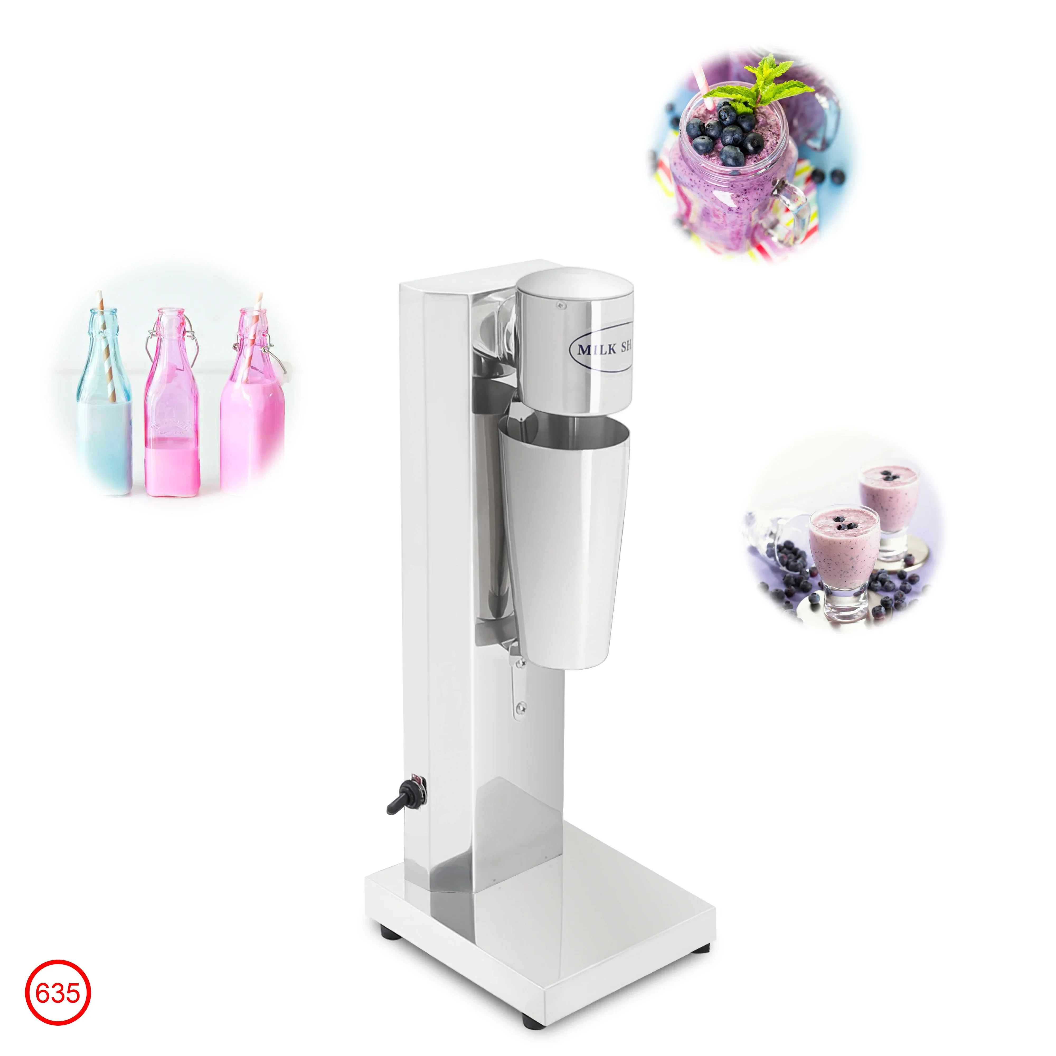 Electric commercial blender mixer milkshake maker machine for ice cream fruit juice with stainless steel blade