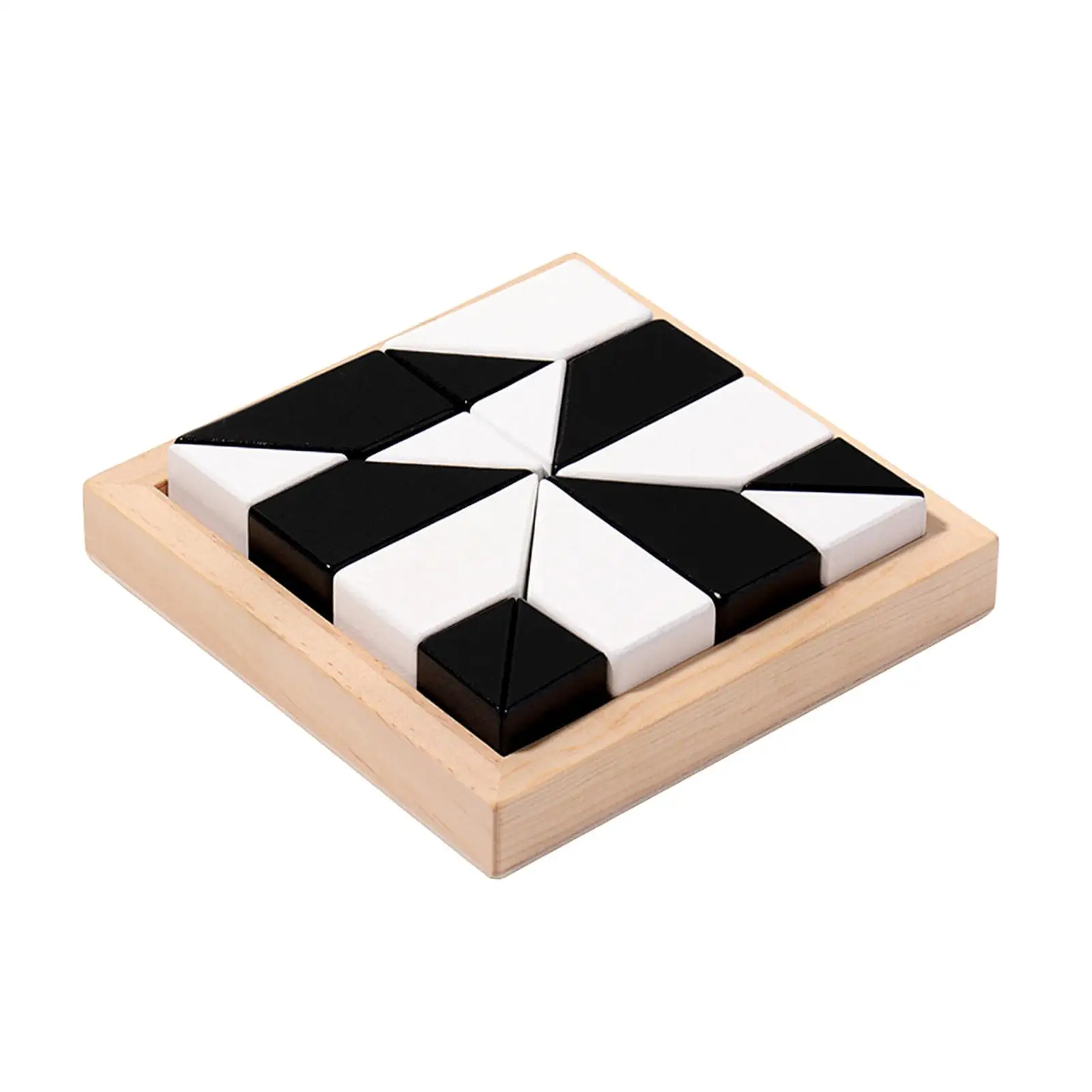 Wooden Blocks Puzzle Montessori Toy Stem Intelligence Early Learning Geometric Brain Teaser 3D Jigsaw for Girls Ages 4-8 Kids