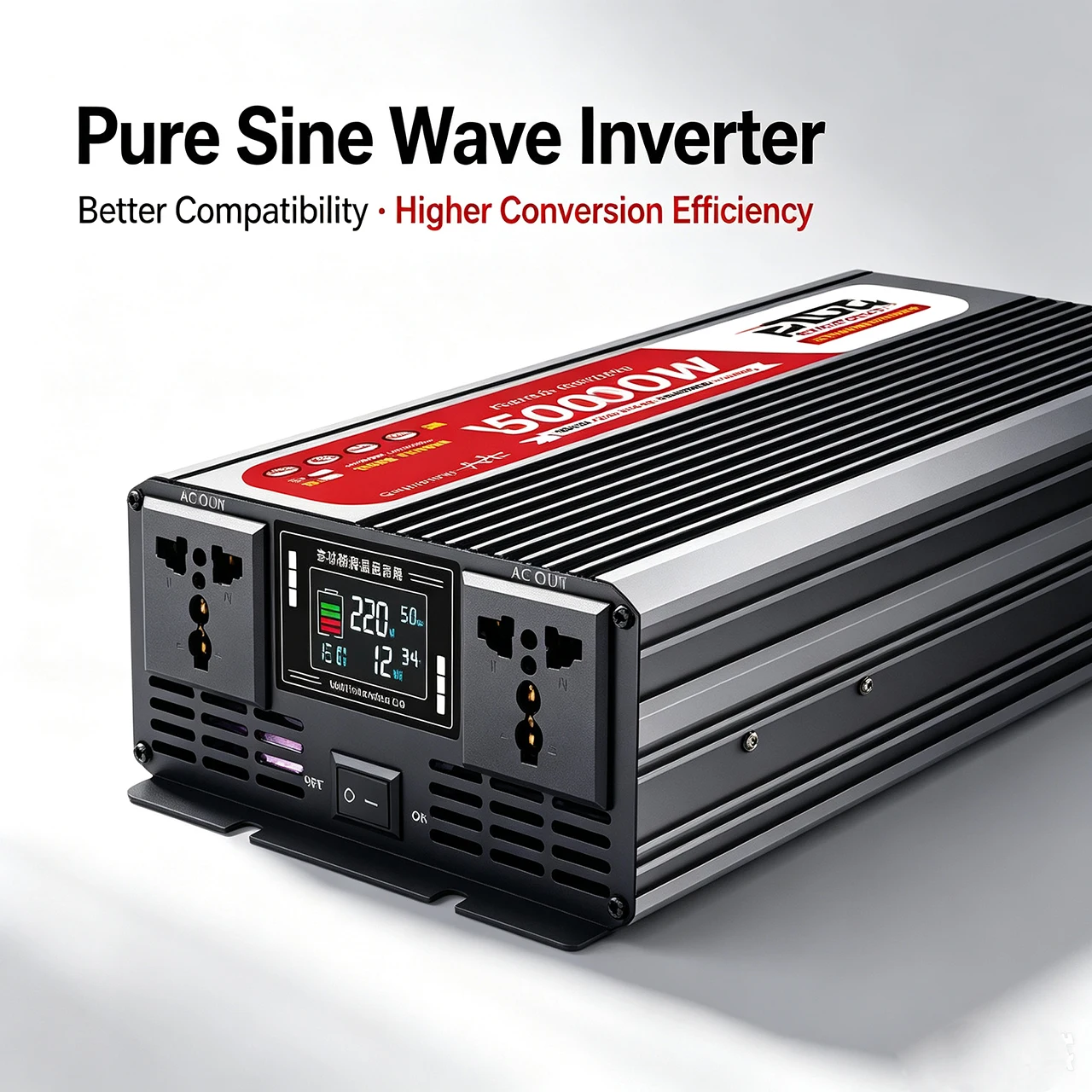 Pure sine wave inverter  5000W  12V24V to 220V 50HZ  110V 60HZ car home high power battery solar power converter universal