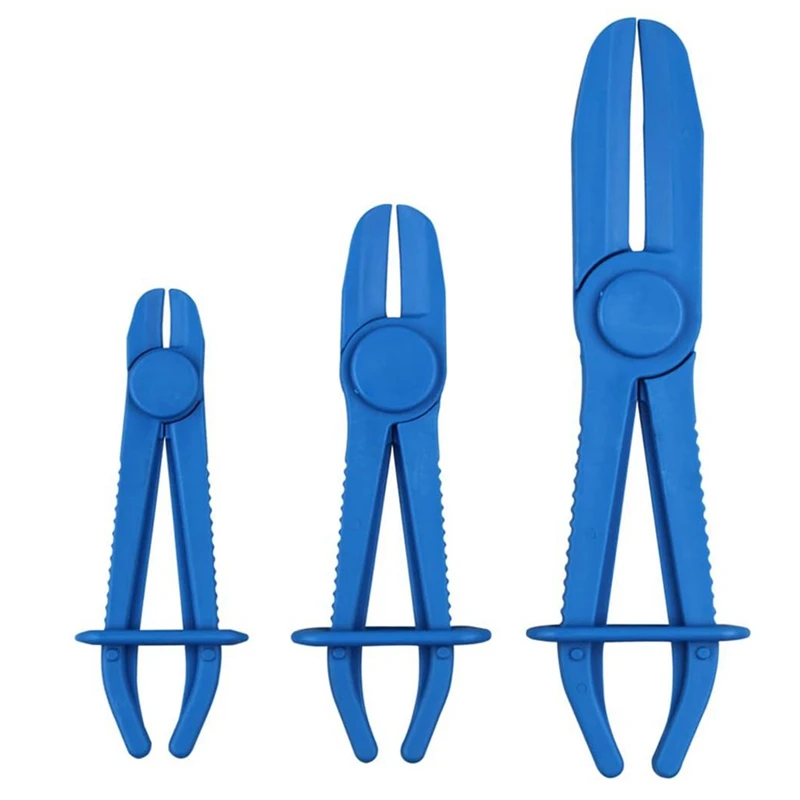 3PCS Hose Pinch Off Pliers, Line Clamp Pliers Set For Flexible Hoses, Gas Lines, Radiator, Brake, Coolant Blue