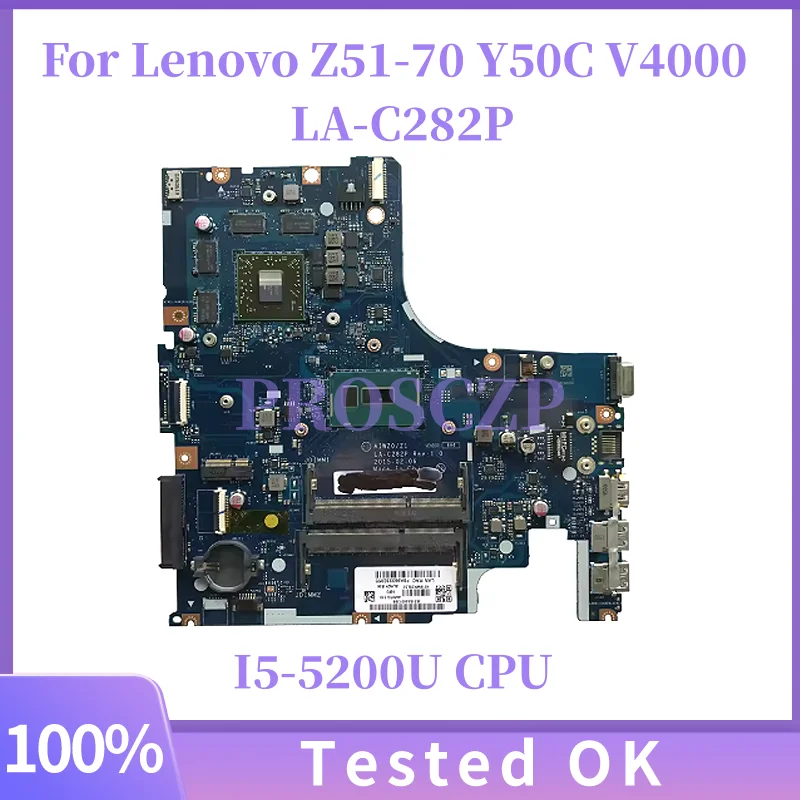 

LA-C282P AIWZ0/Z1 Материнская плата для Lenovo Z51-70 Y50C XIAOXIN V4000 Материнская плата для ноутбука с процессором I5-5200U R9 M375 GPU 100% работа ОК