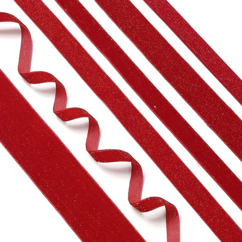 5/7/10 ياردة عيد الميلاد الديكور السلكية حافة شريط من الساتان الاصطناعي لتغليف صندوق الهدايا كعكة ديكور شجرة قلادة قابلة لإعادة الاستخدام