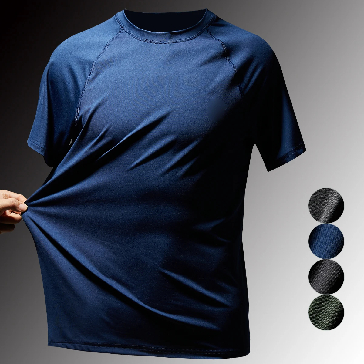 

Qui Dry Flower Pattern round Ne ort Sve T-irt Men's Summer Spor Faionable Urban Sle Stand Fit Youth T-irt