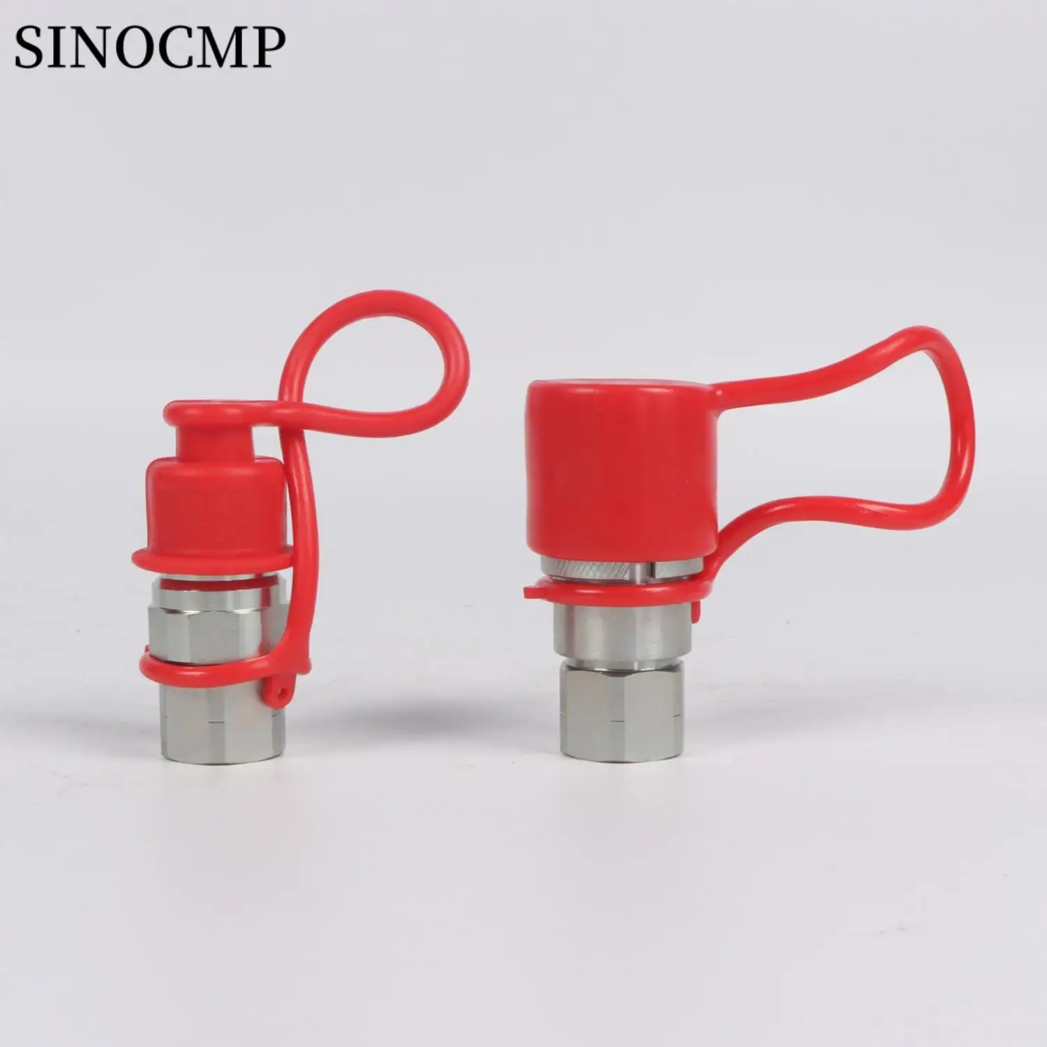 

3/8" NPT Thread Flat Face Hydraulic Quick Connect Coupler Set w/Dust Excavator Quick Plug Quick Connect Caps Parts Replacement