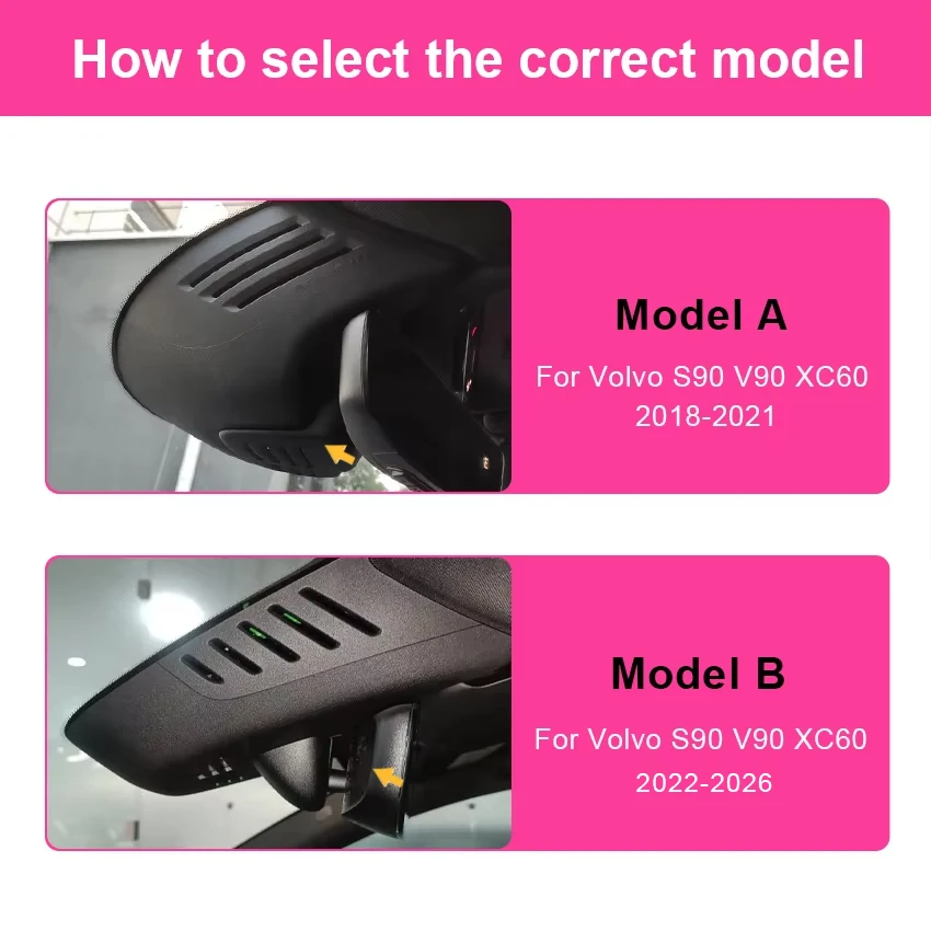 For Volvo S90 V90 XC60 2018-2025 Front and Rear 4K Dash Cam for Car Camera Recorder Dashcam WIFI Car Dvr Recording Devices - view 2