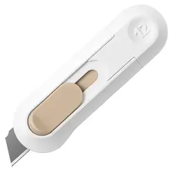 Mini cuchillo de bolsillo portátil con caja de retracción automática, cuchillo de utilidad, herramienta de paquete de sobre abierto Express, papelería, suministros de oficina