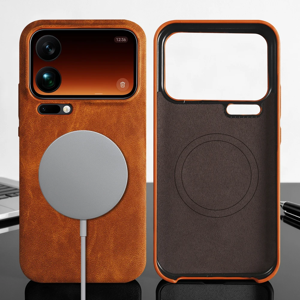 Skin Leather Magnetic Case For Xiaomi Mi 17 Pro Max 14 15 Ultra 15Ultra 15s Pro 15Pro 17Pro Phone Case For Magsafe Back Cover