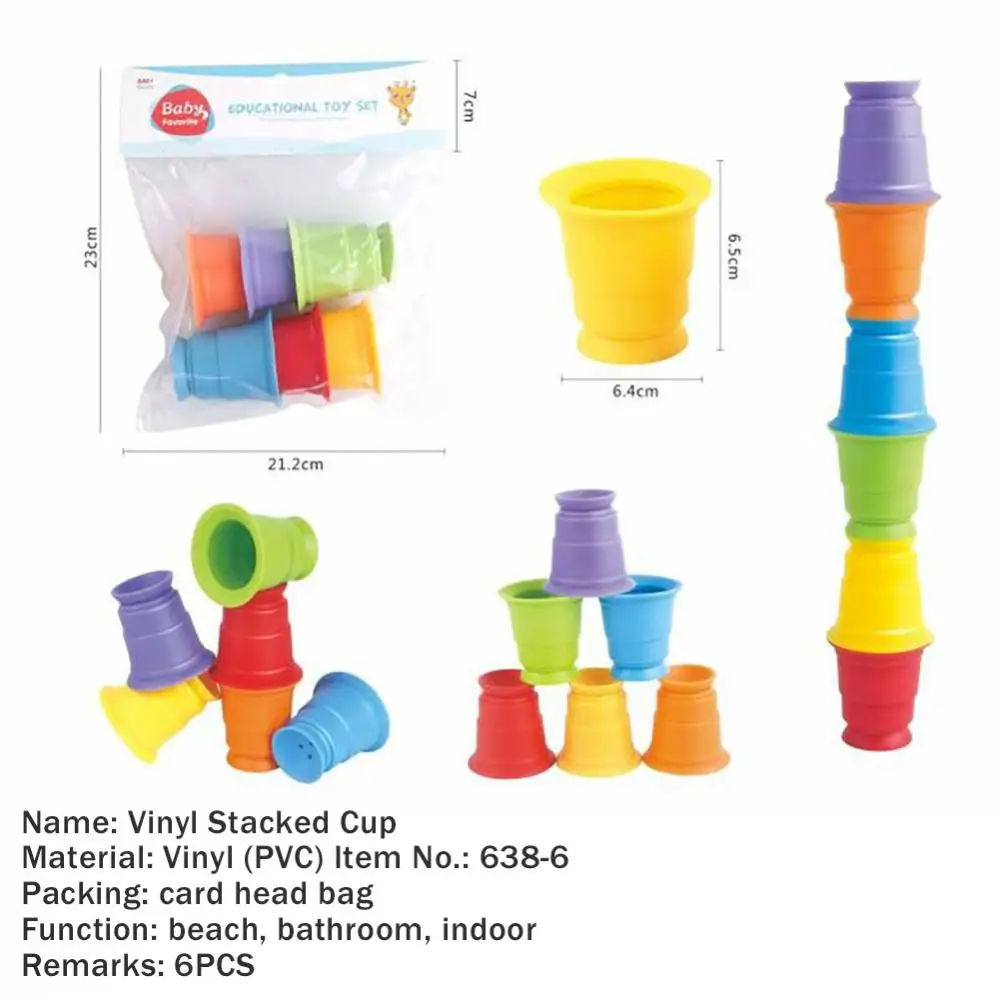 Stack Tower Silicone Early Education Improve Hands- Ability Soft Funny Children Gift Interactive Game Pvc Creative Bath Toys