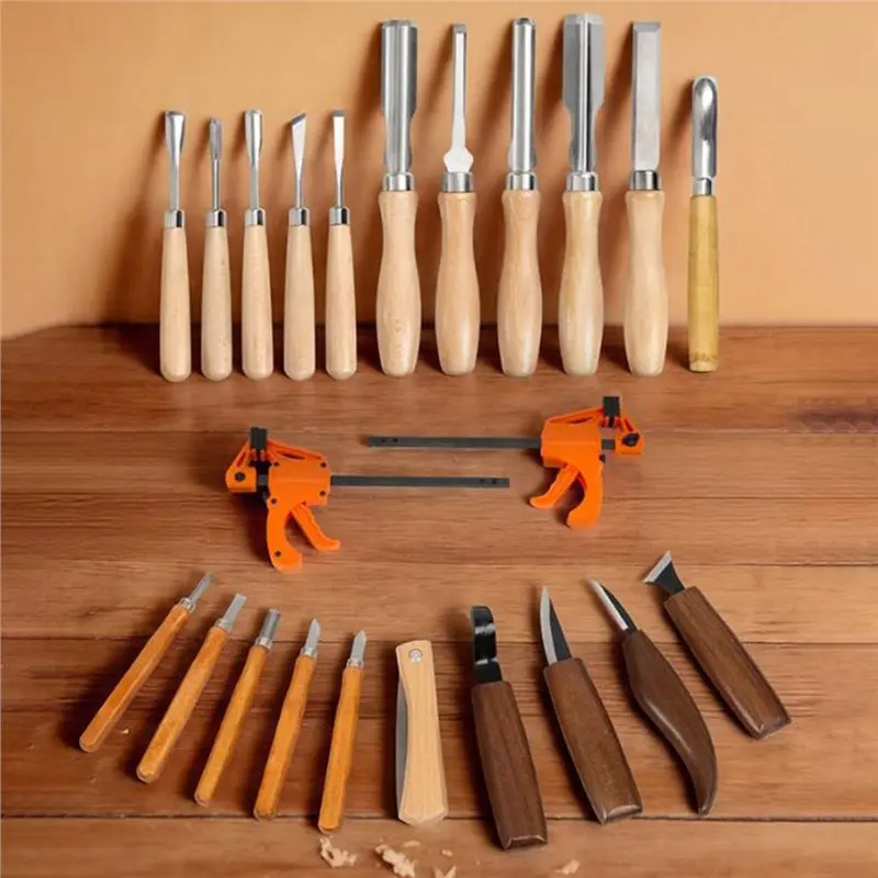 ABMS-23Pcs Wooden Carving Chisel Set, Woodworking Tools With Pouch For Carving Projects,Ideal For Beginners And Professionals