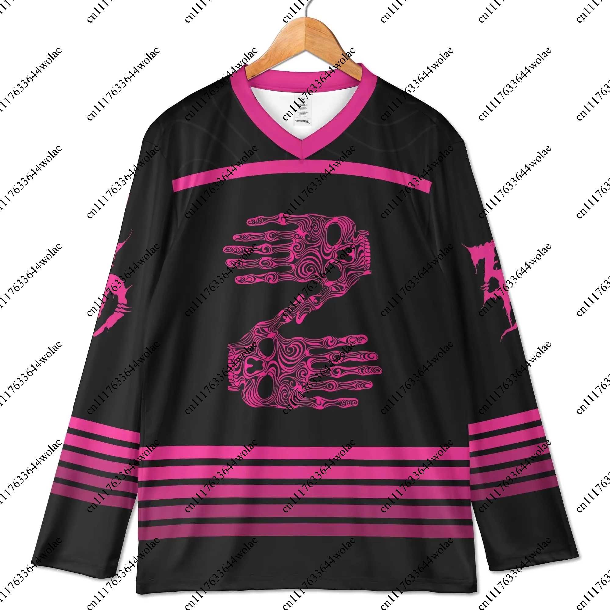 Spring Summer Men's Long-Sleeved Top Zeds Dead Rave Jersey Skeleton Hands Hockey Shirt Dubstep Festival Outfit Quick-drying Top