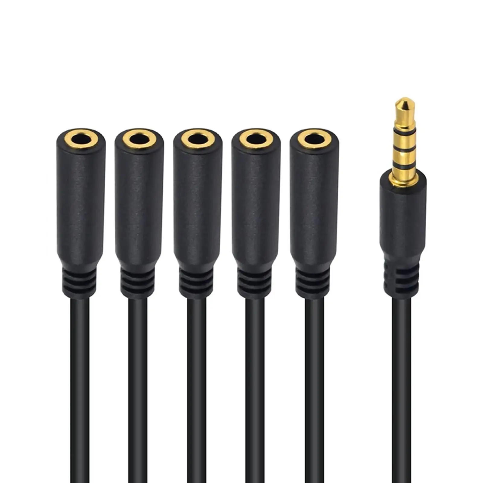 Headphone Splitter Portable PVC Wear Resistant Audio Cable Adapter for Earphone Laptop Phone Computer 3.5mm Jack