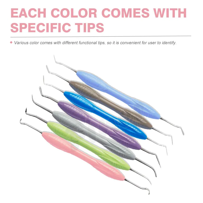 7 pcs/lot Dental Resin Spatulas Composite Instruments Kit for Dental Aesthetic Silicone Resins Filling  Spatula Dentist Tools