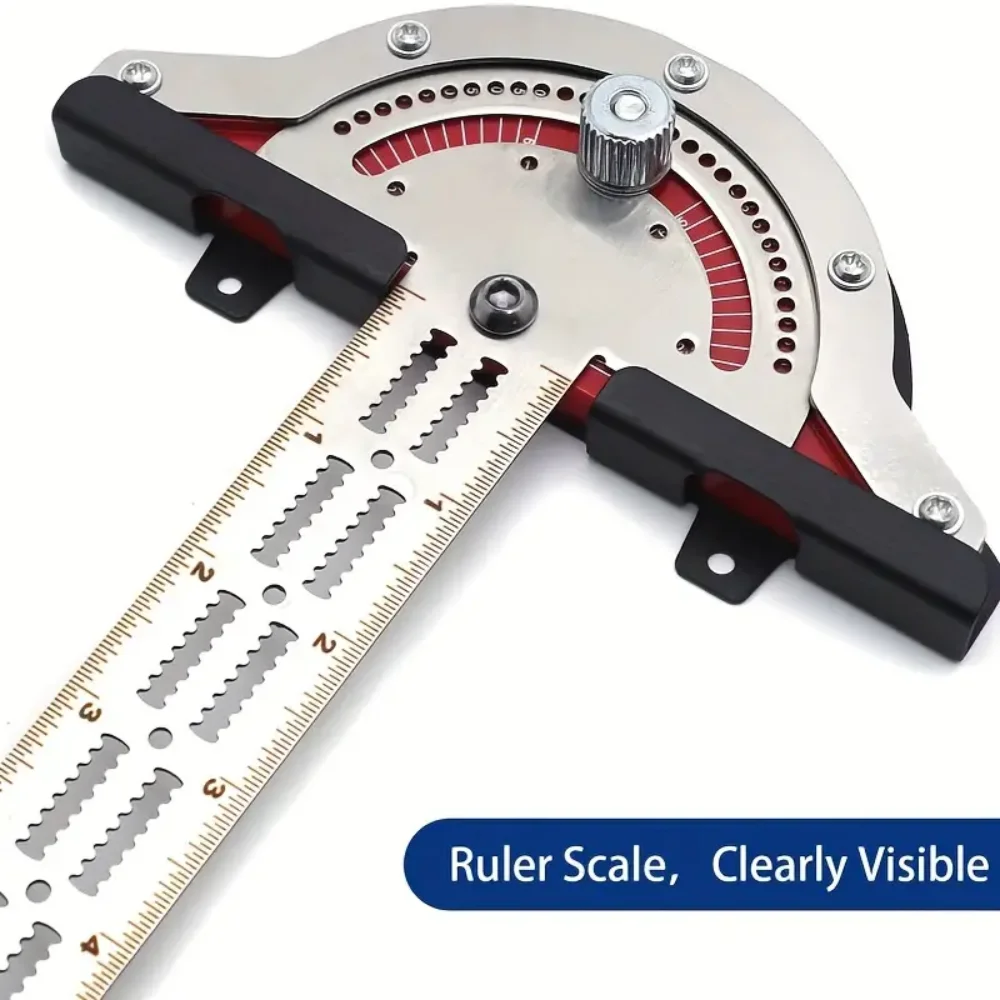 Woodworking Edge Measuring Ruler Stainless Steel Protractor T-square Woodworking Edge Ruler Adjustable Angle Measuring Tool
