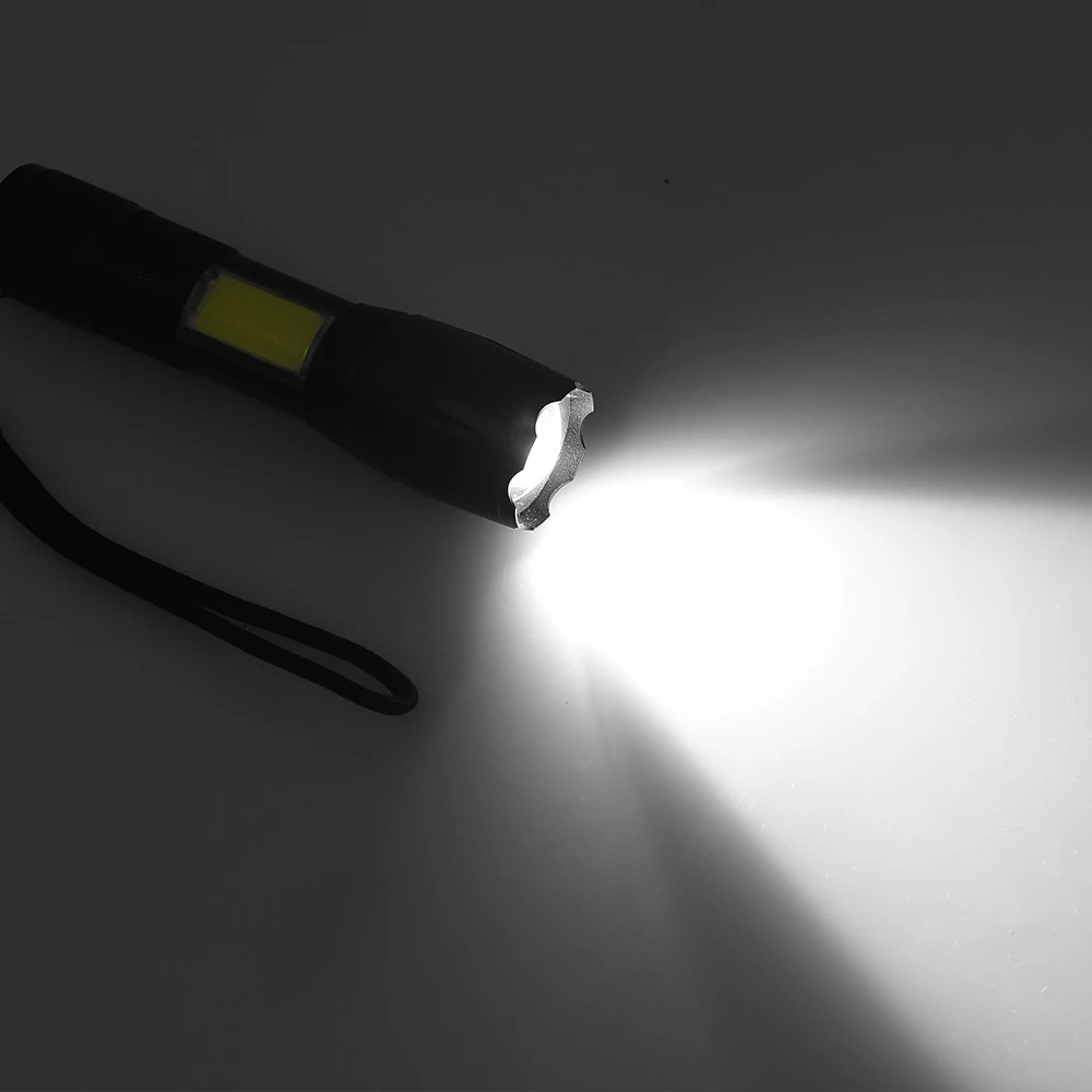 POCKETMAN-linterna COB + LED, 4 modos de iluminación, recargable por USB, resistente al agua, Zoom, para ciclismo, Camping y caza