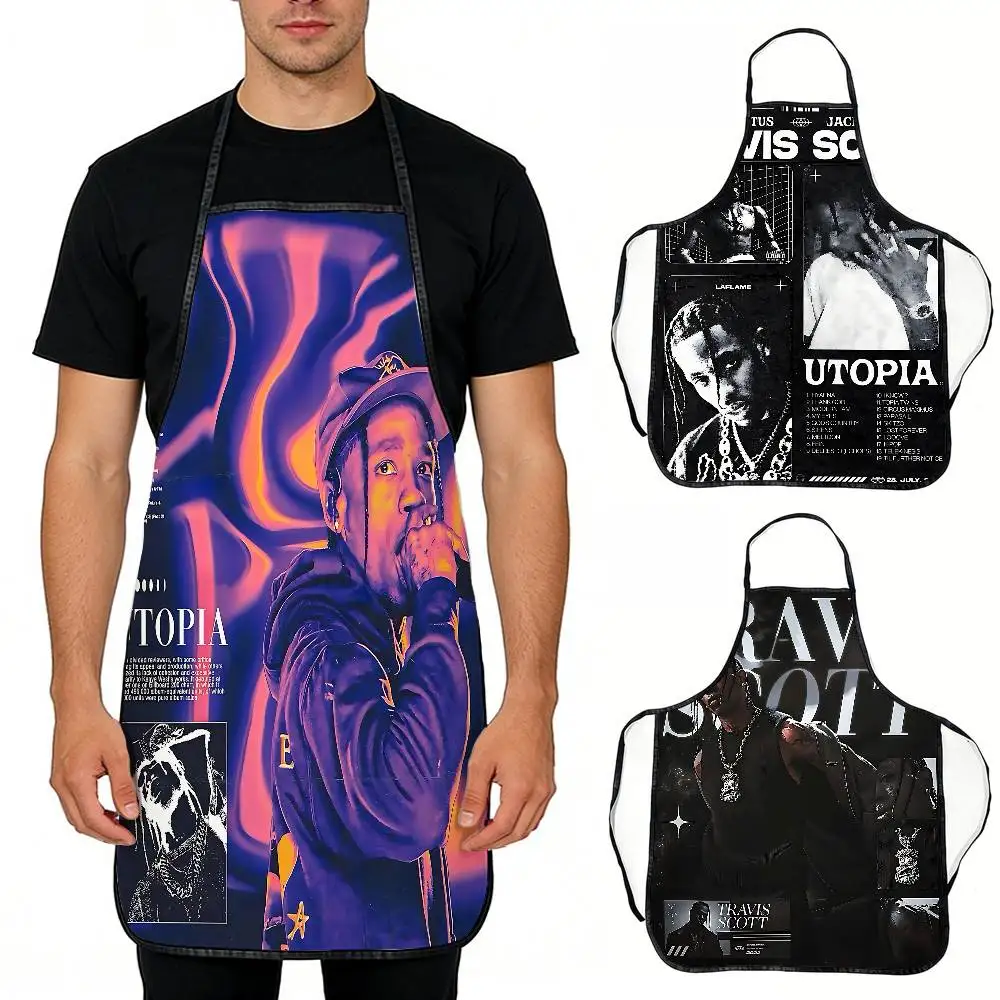 

T-Travis Scott Design Apron Polyester Durable Aprons For Use By Both Men And Women In The Home Kitchen Apron