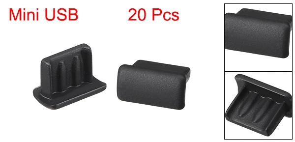 Uxcell 20pcs Silicone Mini USB Cap Port Cover Anti Dust Protector 7x2mm Dust Plug Silicone Anti-dust Stopper