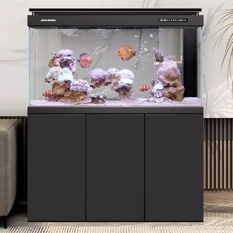 Ultra-white living room, home office, floor-to-ceiling feng shui to attract wealth, no water change, arowana tank