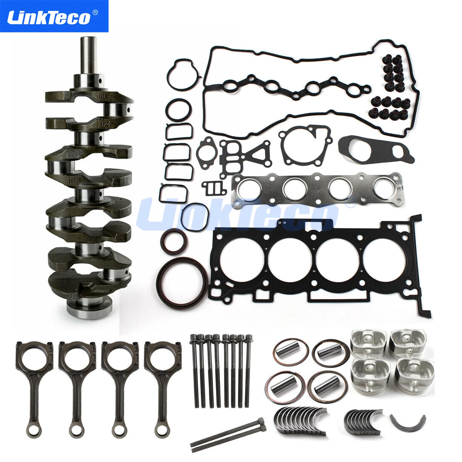 Engine G4KE For Hyundai KIA 2.4 full gasket set - Crankshaft Con Rods Piston kit Piston Ring Engine bearing Con-rod bearing