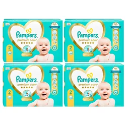 4x Pieluchy PAMPERS Premium Care roz 2 (4-8 kg) Mini 68 szt