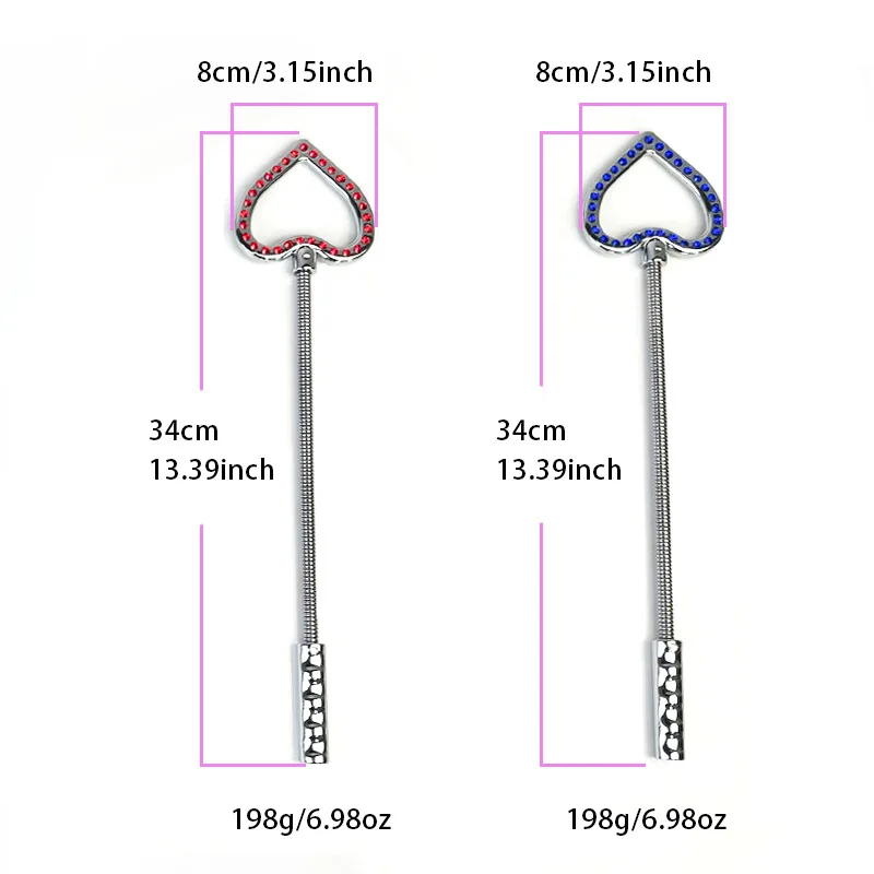 34CM Stainless Steel Horse whip,Paddle, Heart-Shaped Riding Crop Stainless Steel Horse whip,Bendable Spank Paddle