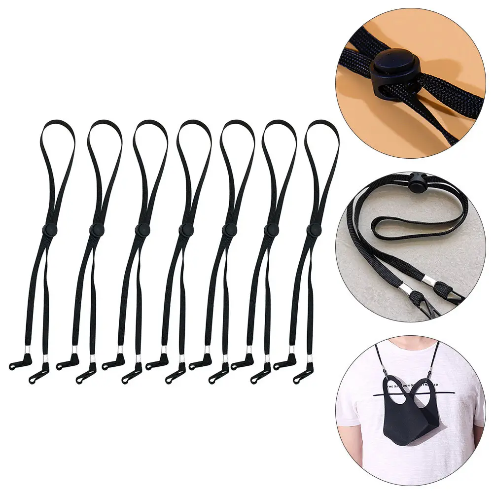12Pcs Safety Mask Holder Adjustable Length Mask Lanyard Anti-Lost Face Cover Lanyard Comfortable Hanging Buckle for Masks