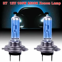 2Pcs Car Xenon H7 100W Slim Ballast Kit Xenon Headlight Bulb DC12V H7 Xenon Hid Kit 8500k Replace Halogen Lamp 100W Auto Lamp