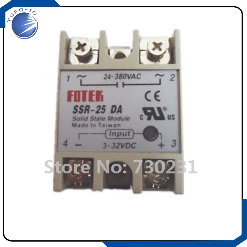 Free Shipping 1Pcs  Temperature Control Solid State Relay SSR-25DA 25A 3-32VDC new good
