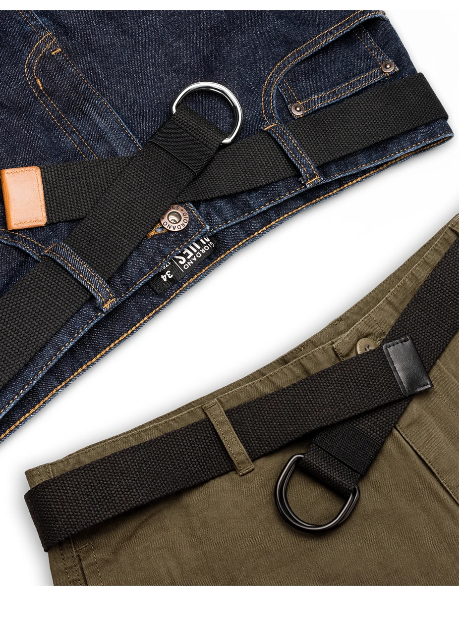 Maikun 2PCS Männer Gürtel Doppel Ring Schnalle Bund Casual Leinwand Gürtel Gürtel Für Männer – Detail 6