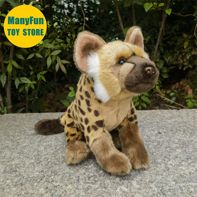 Realistic Hyena High Fidelity Spotted Hyaena Plushie Lifelike Hyena Plush Toy Aardwolf Stuffed Animal Doll Toy Gift