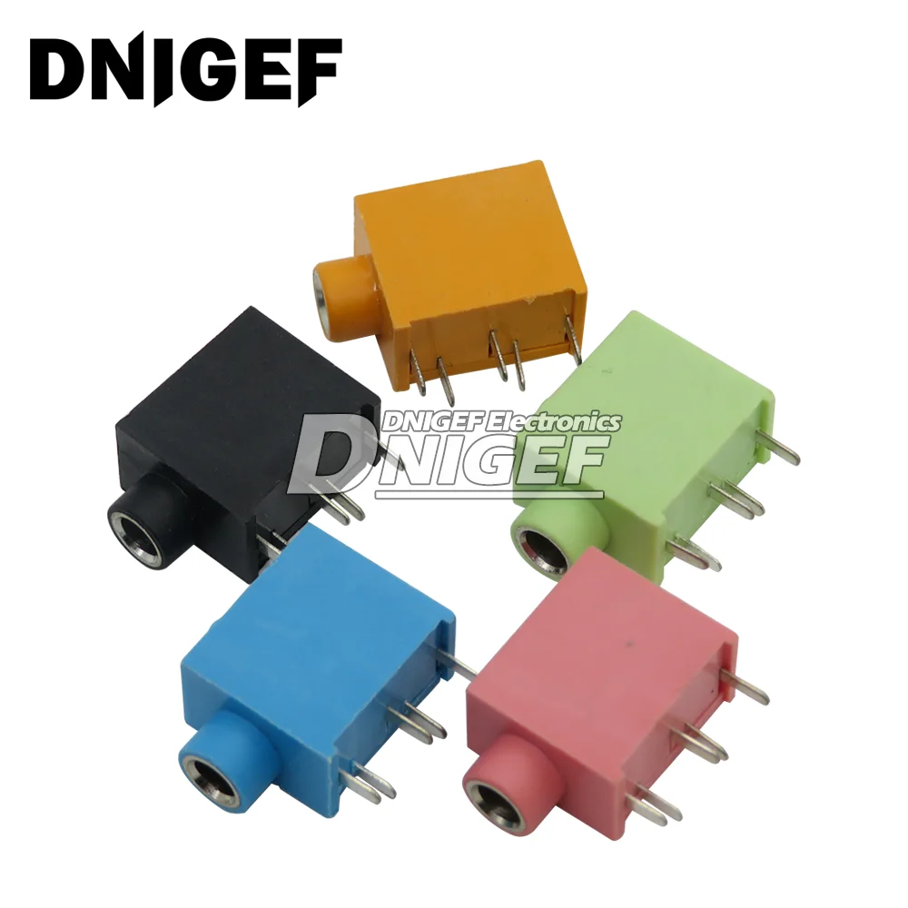 10PCS 3.5MM Audio Headphone Jack Connector PJ-325 Stereo Audio Earphone Connectors 3.5 PJ-215 Audio Jack Socket Multicolor