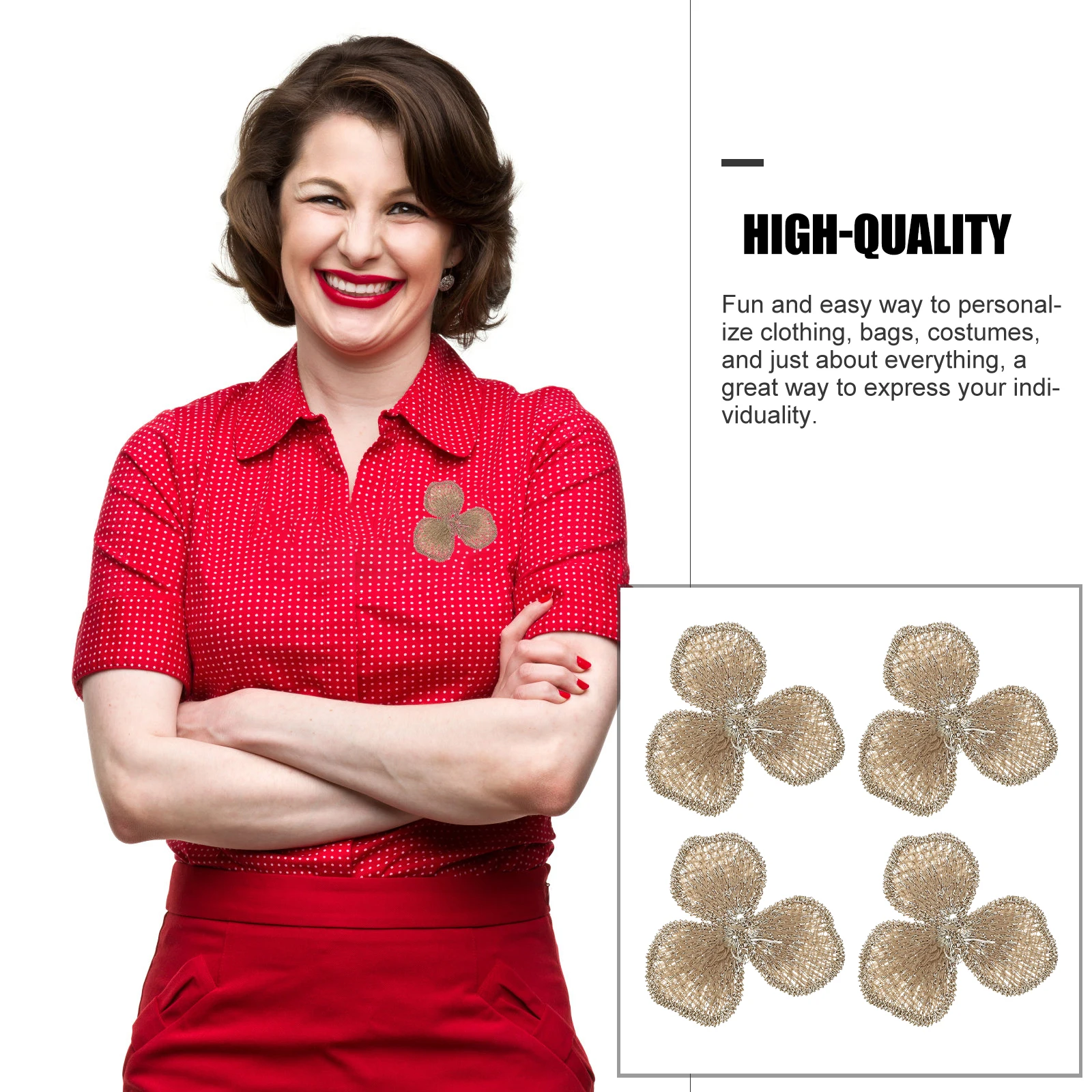 

20 Pcs Applique Embroidery Mesh Slices DIY Headdress Material Leaf Sewing