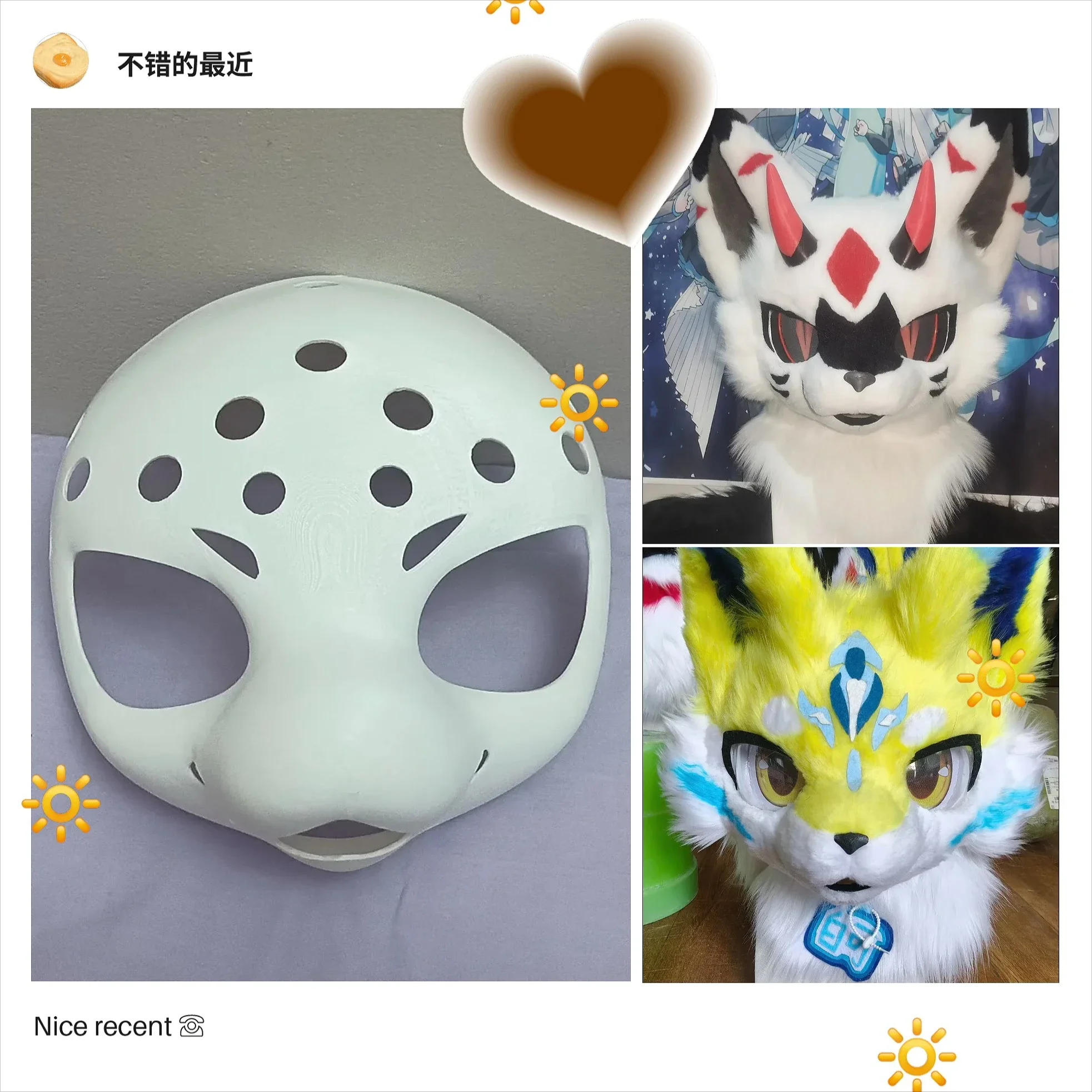 Kemono Short Snout Base Mask Fursuit Kig Serie Beast Suit Skull Furuit Costume PLA Printed Skull DIY Accessories Cosplay Prop 6
