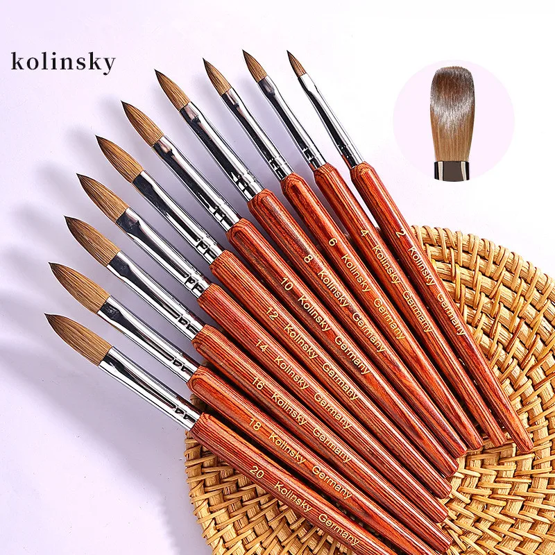 

1pc Kolinsky Sable Acrylic brush Nail Art Brush for Liquid Powder UV Gel Nail Polish DIY Painting Drawing Carving Pen Tool