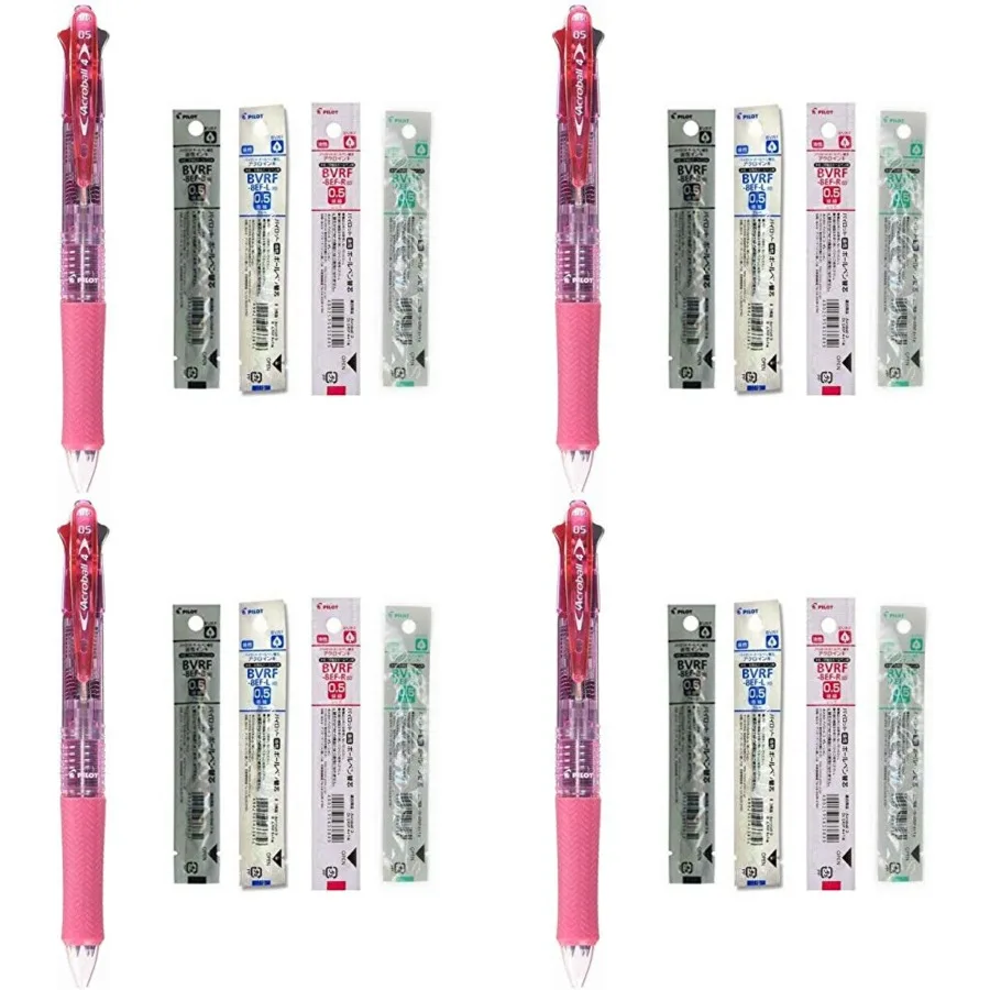 

Шариковая ручка Pilot 4 цвета Acroball 4 Extra Fine с черными, красными, синими, зелеными чернилами для офиса и школы, компактный дизайн с