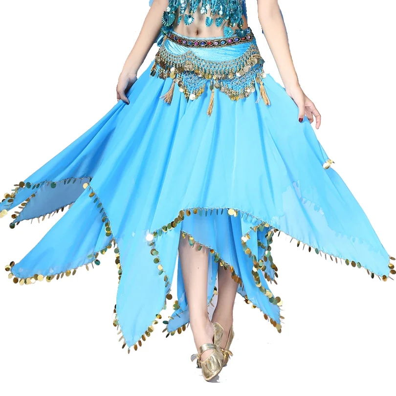 High Quality Belly Dance Skirt India Belly Dance Skirts Chiffon Sequin Edge