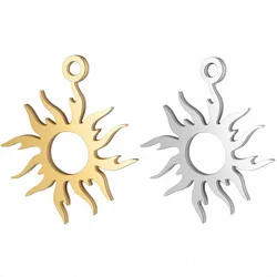 3pcs Flame Sun Charms for Jewelry Making Bracelets Earrings Craft 316 Stainless Steel Pendant Never Tarnished diy Accessories