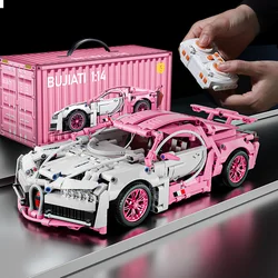 Pink Building blocks Roadster RC Tech Racing 1:14 DIY Roadster building blocks assembled building blocks car toy birthday gift