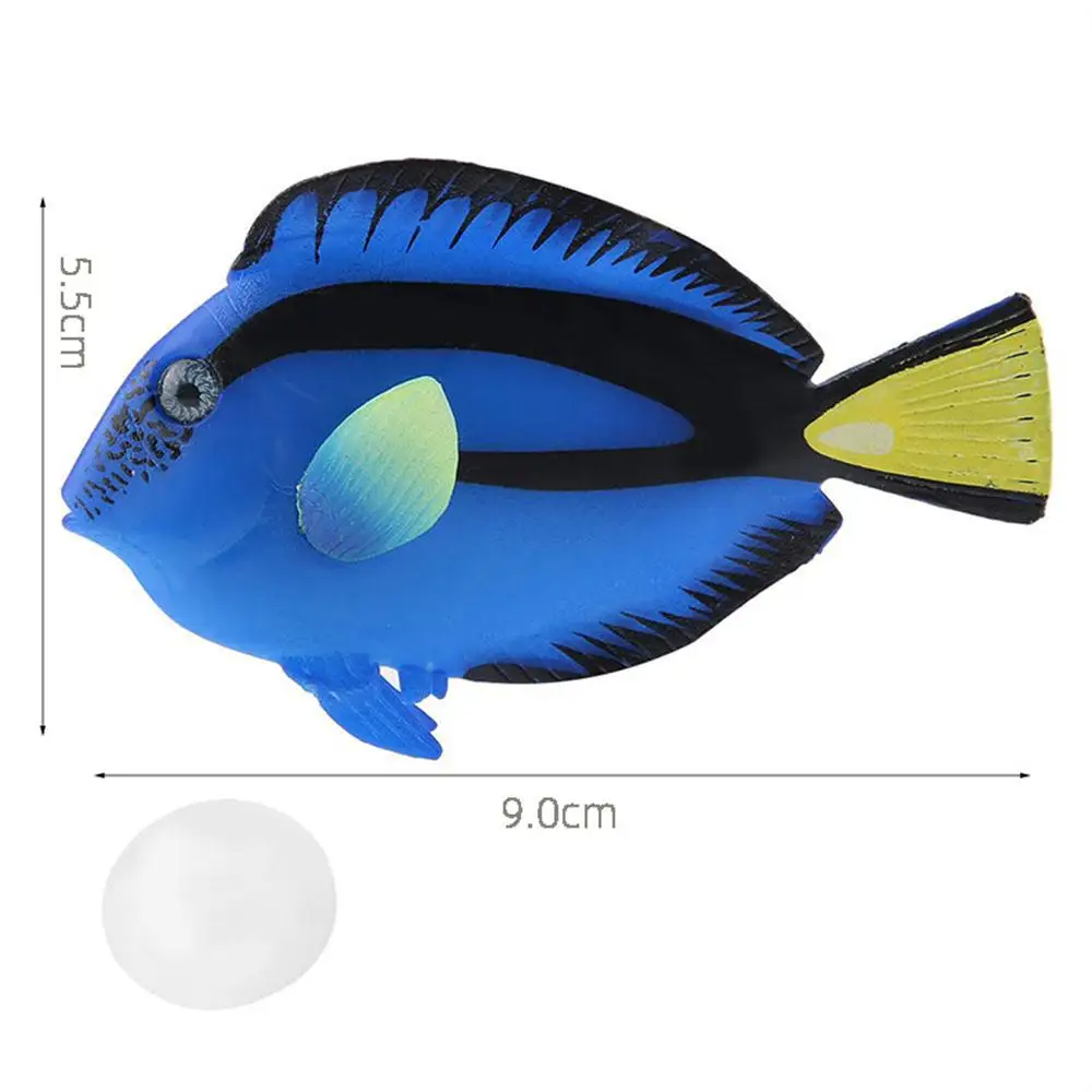 1/2PCS Artificial Fish Durable Vivid Easy To Clean Unique Design Silica Gel Eye Catching Decoration Luminous Fish Decoration