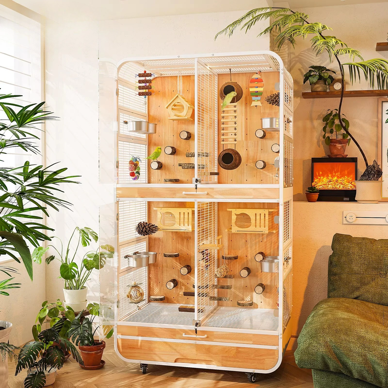 

Parrot Things Bird Cages Nest House Cockatiel Accessories Bird Cages Aviary Outdoor Nest Feeder Gaiola Calopsita Bird Supplies