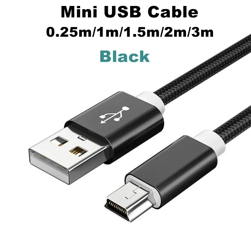 1M 1.5M 2M Mini USB 5 Pin Cable, Mini USB to USB Fast Charging Data Sync Cord for MP3 MP4 Car DVR GPS Digital Camera HDD