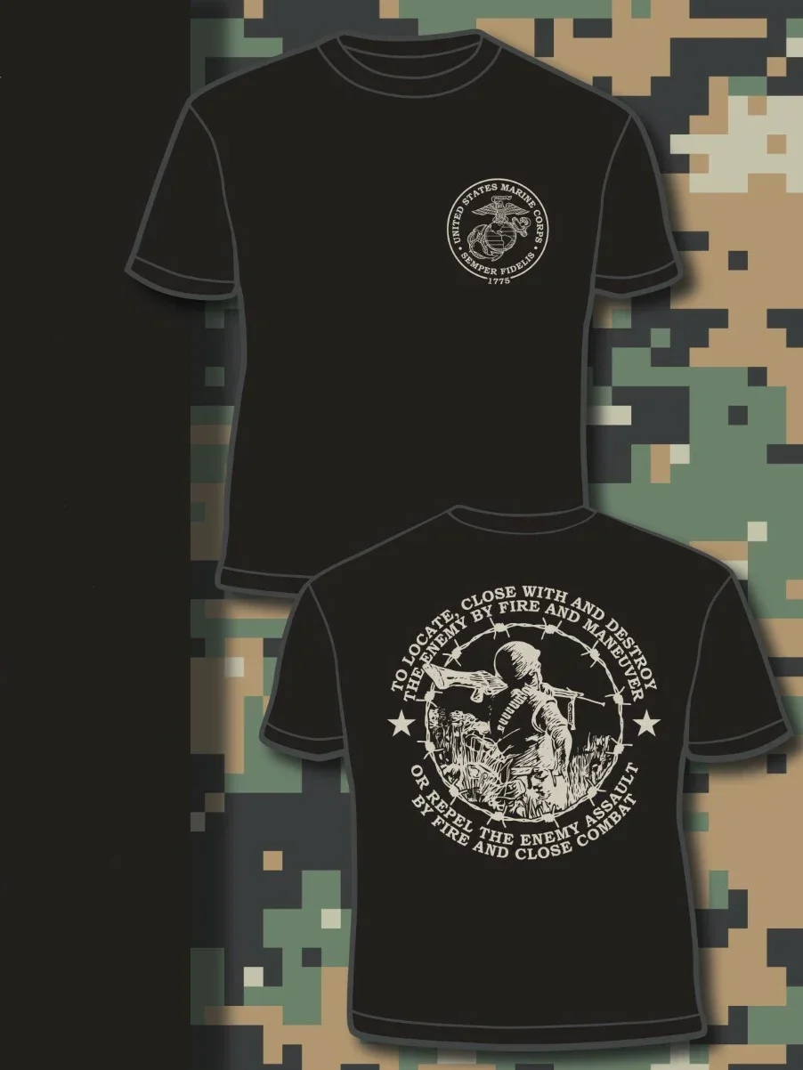 Semper Fidelis. US Marine Corps Rifle Squad Mission T-Shirt 100% Cotton O-Neck Short Sleeve Summer Casual Mens T-shirt