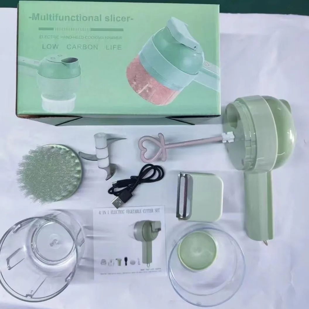 Multi functional household food processor with new wireless electric slicer for making garlic paste and minced meat