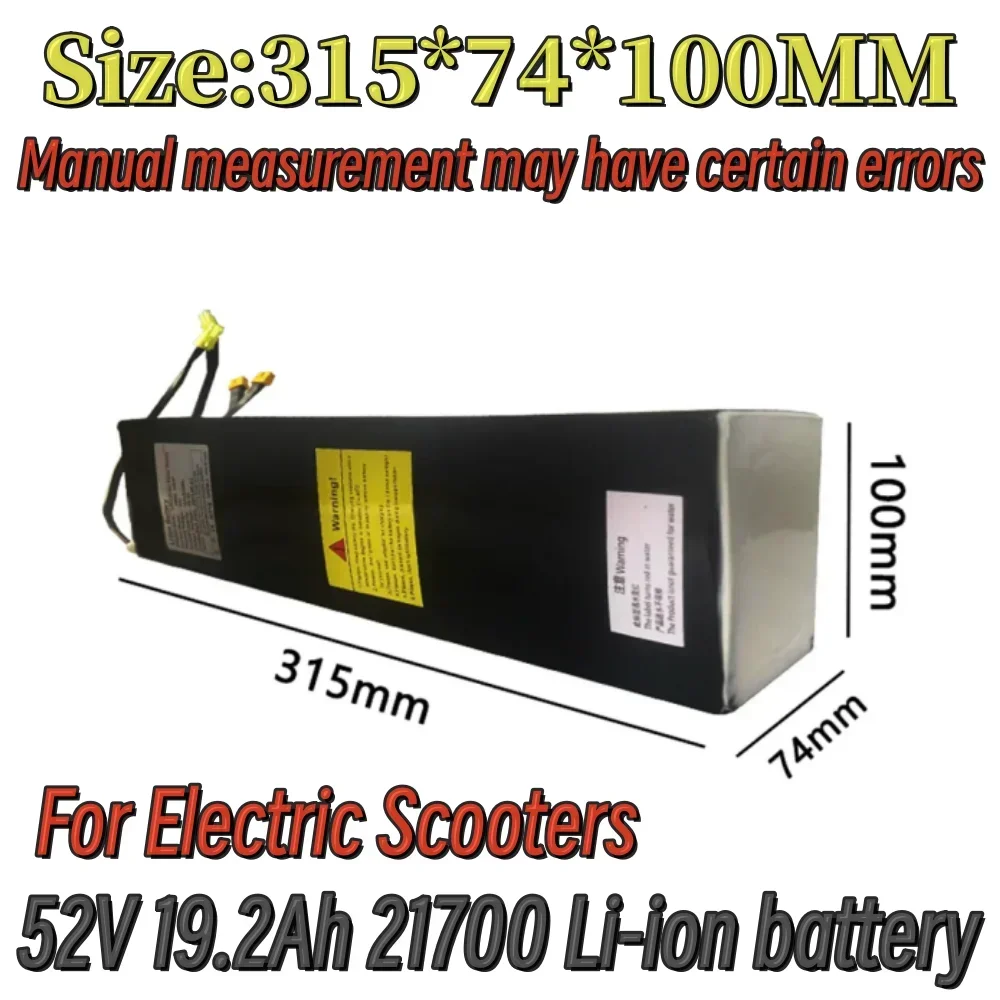 21700 14S4P 52V 19.2Ah Li-ion Battery Pack for Dual Drive Electric Scooter Replacement Rechargeable Cells XT60 Discharging Inte