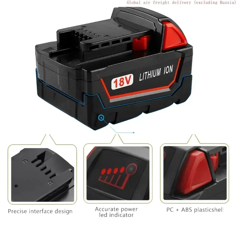 Newly upgraded 18V 12000mAh, replacing Milwaukee M18 N18 power tool batteries 48-11-1815, 48-11-1850, 2604-22 including charger